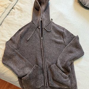 RRL Knitted hooded zip up sweater